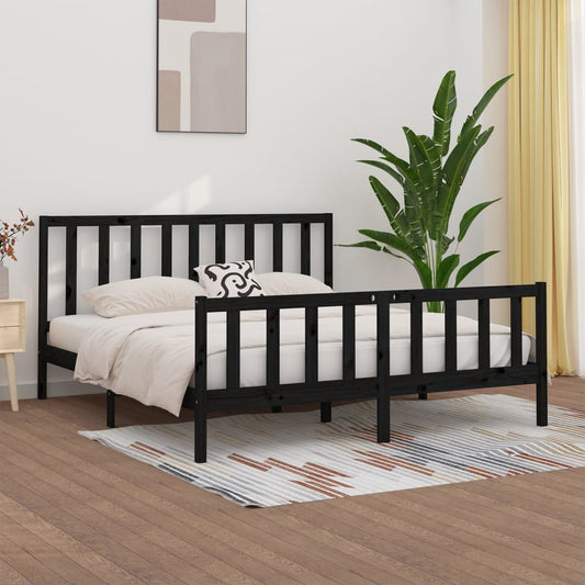 Giroletto Nero in Legno Massello 200x200 cm | homemem39