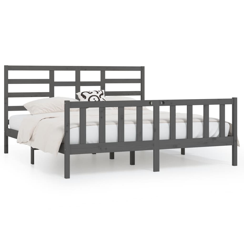 Giroletto Grigio in Legno Massello di Pino 200x200 cm | homemem39