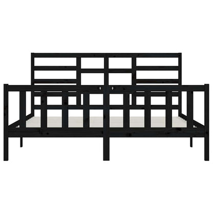 Giroletto Nero in Legno Massello di Pino 200x200 cm | homemem39