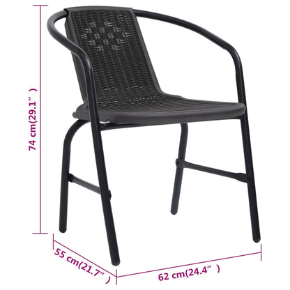 Sedie da Giardino 4 pz in Rattan in Plastica e Acciaio 110 kg | homemem39