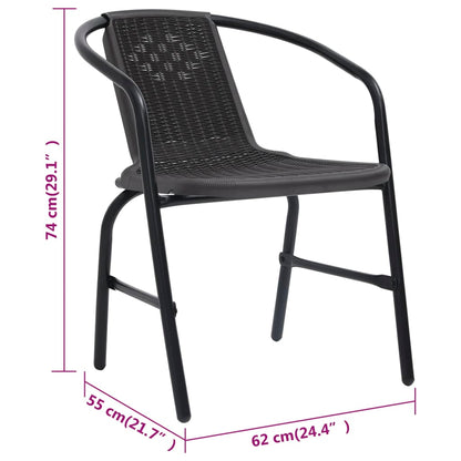 Sedie da Giardino 8 pz in Plastica Rattan e Acciaio 110 kg - homemem39
