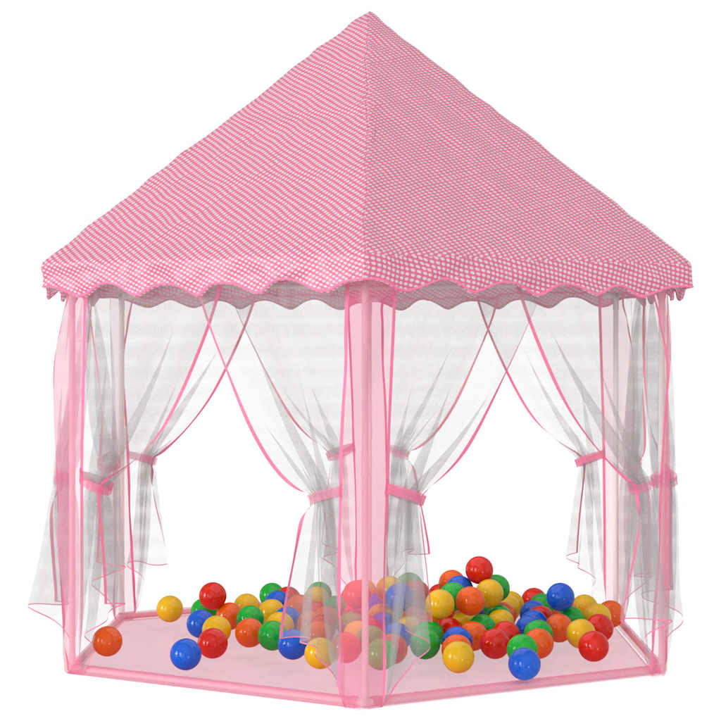 Tenda da Gioco Principessa con 250 Palline 133x140 cm Rosa - homemem39