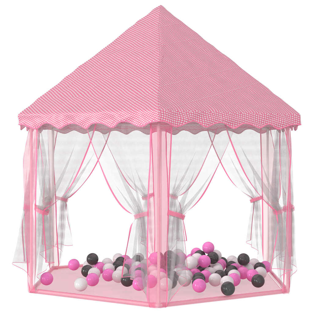 Tenda da Gioco Principessa con 250 Palline 133x140 cm Rosa - homemem39
