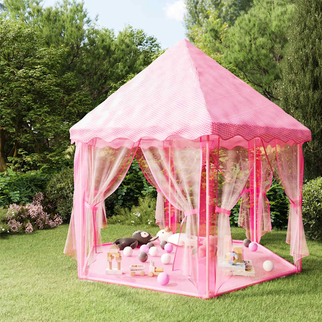 Tenda da Gioco Principessa con 250 Palline 133x140 cm Rosa - homemem39