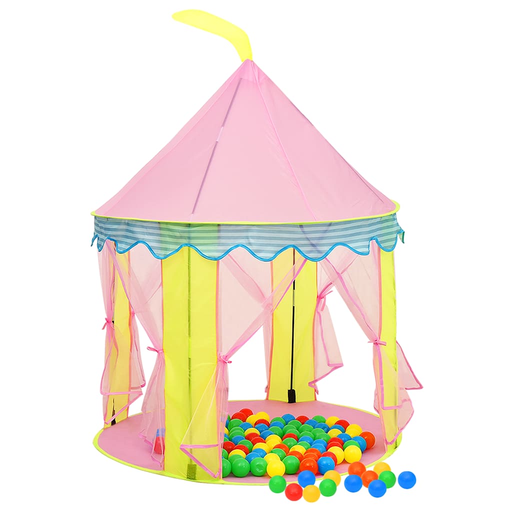 Tenda da Gioco per Bambini Rosa con 250 Palline 100x100x127 cm - homemem39