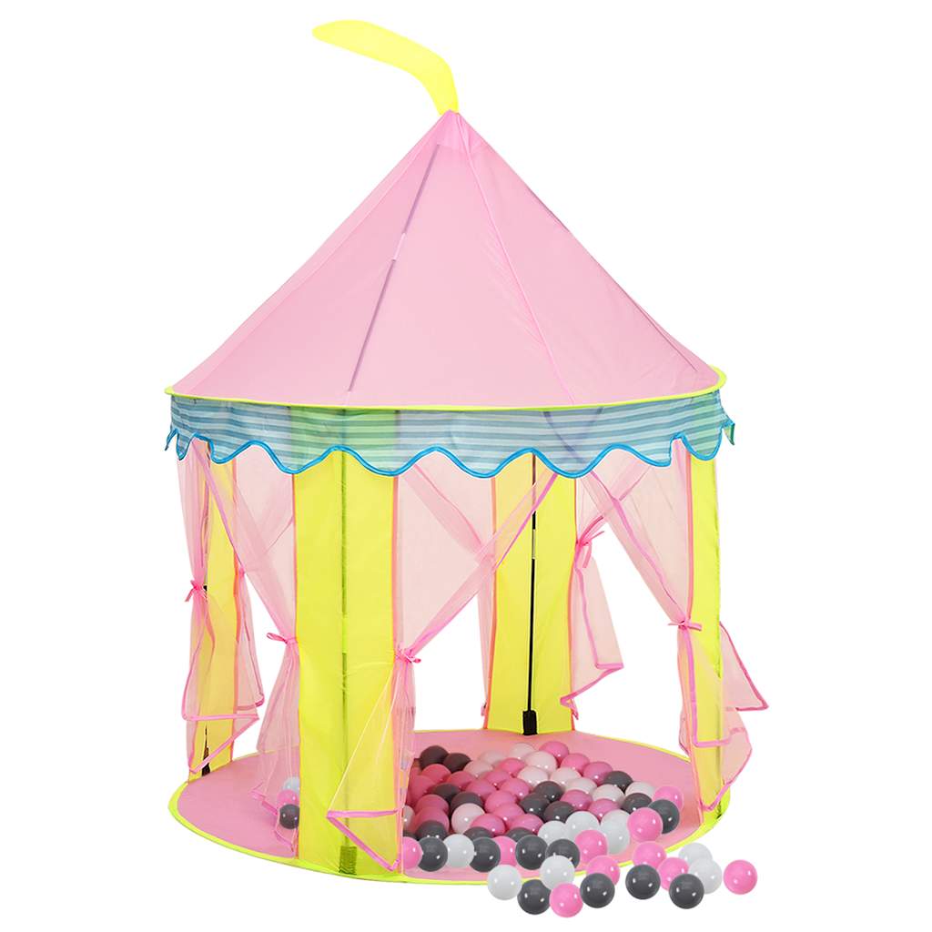 Tenda da Gioco per Bambini Rosa con 250 Palline 100x100x127 cm - homemem39
