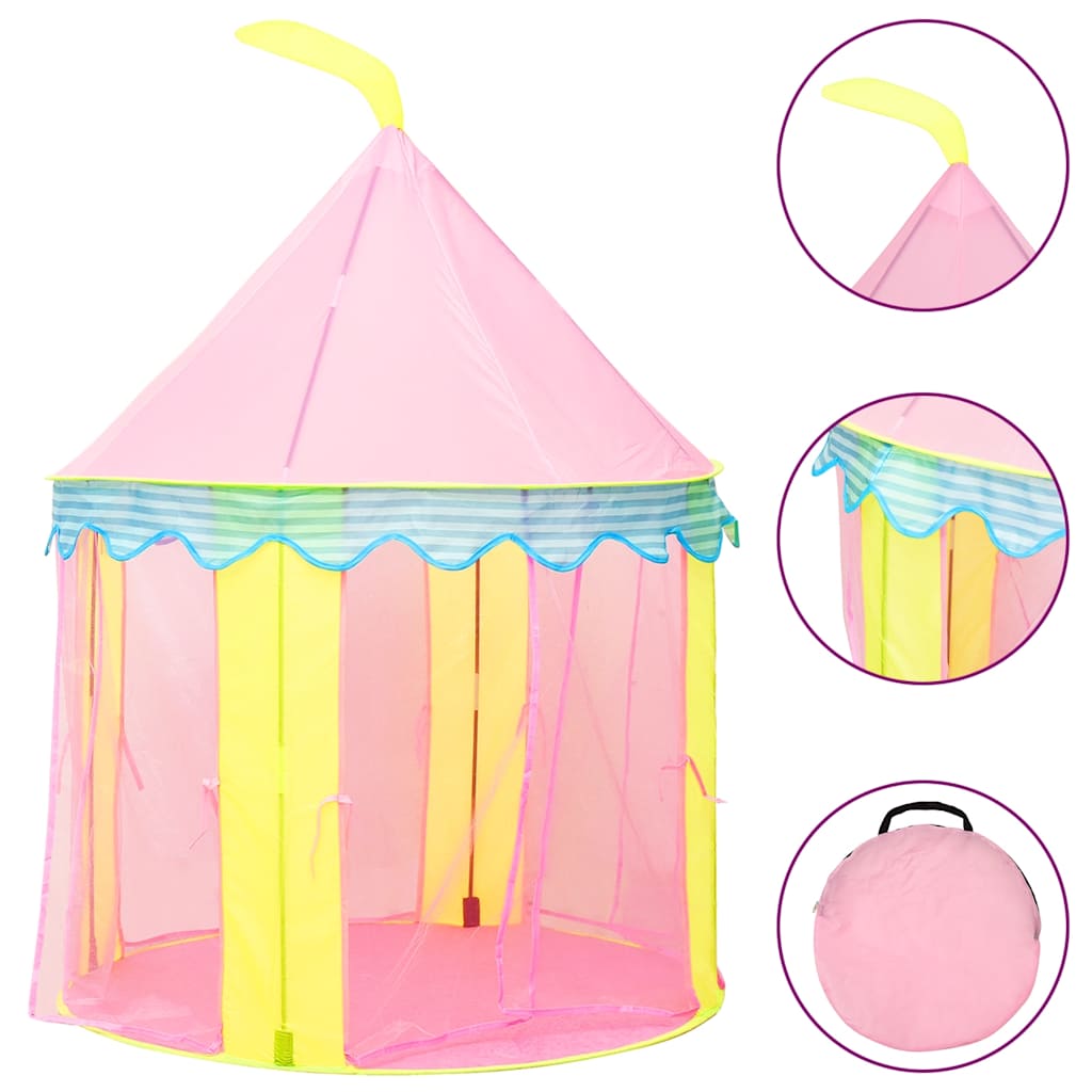 Tenda da Gioco per Bambini Rosa con 250 Palline 100x100x127 cm - homemem39