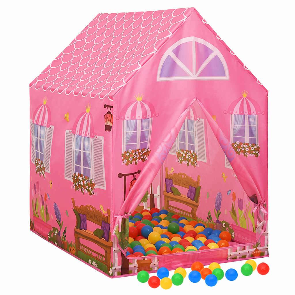 Tenda da Gioco per Bambini Rosa con 250 Palline 69x94x104 cm - homemem39