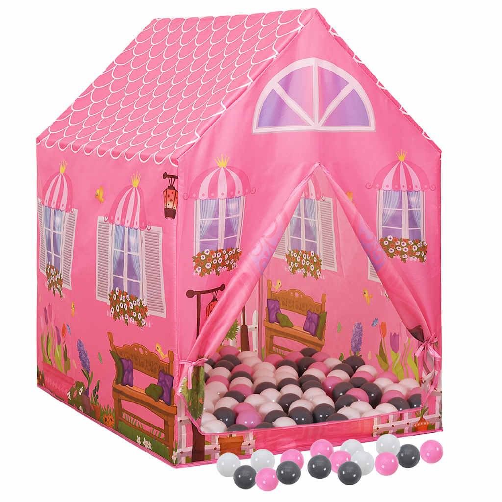Tenda da Gioco per Bambini Rosa con 250 Palline 69x94x104 cm - homemem39