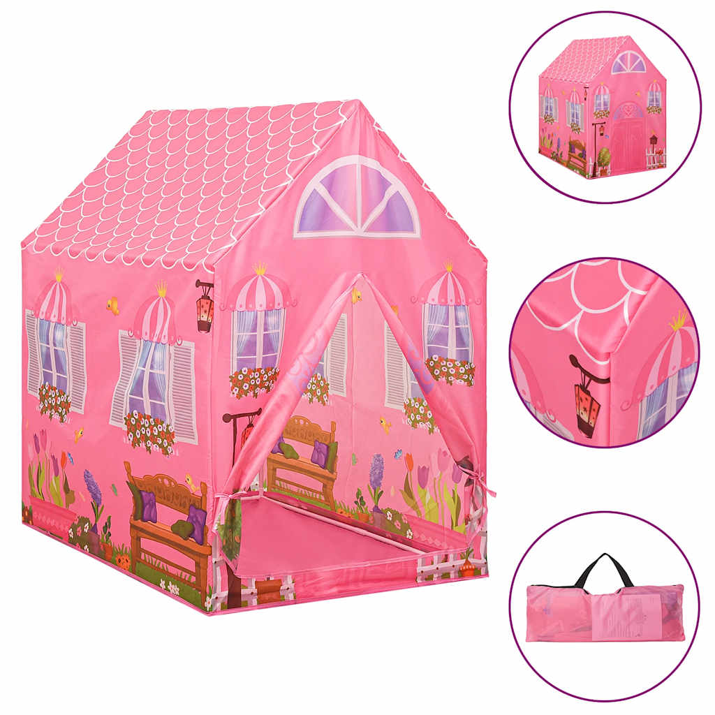Tenda da Gioco per Bambini Rosa con 250 Palline 69x94x104 cm - homemem39
