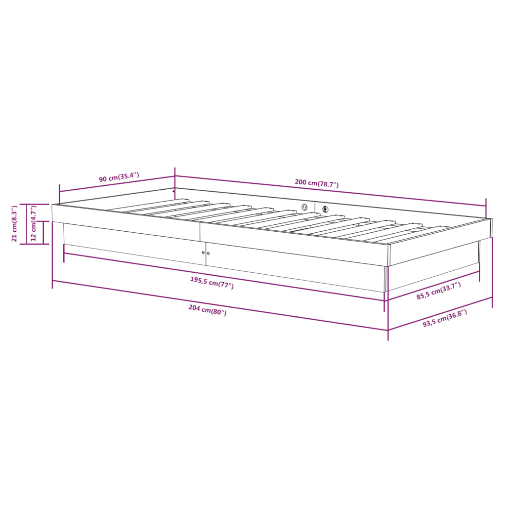 Giroletto in Legno Massello 90x200 cm | homemem39