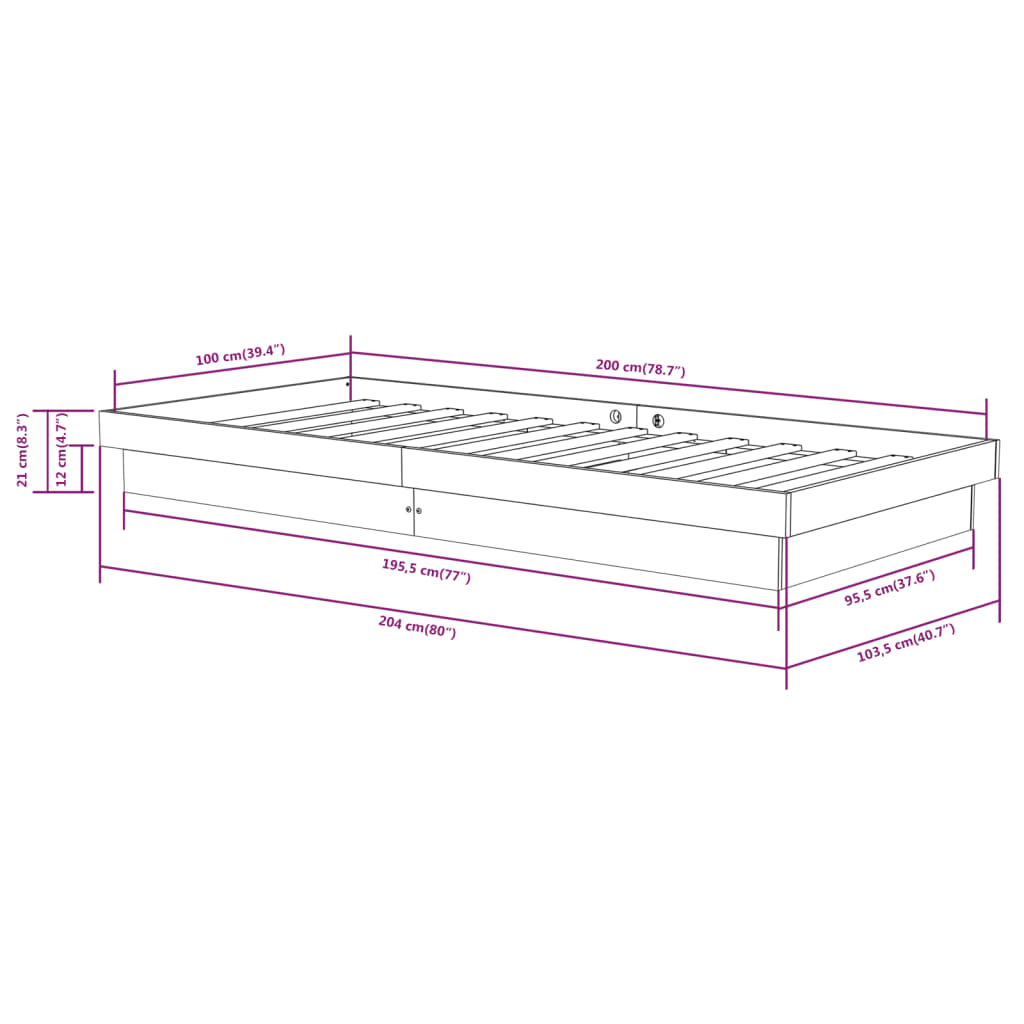 Giroletto Nero in Legno Massello 100x200 cm | homemem39