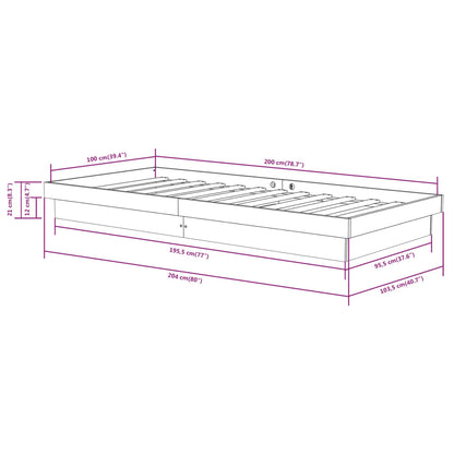 Giroletto Nero in Legno Massello 100x200 cm | homemem39