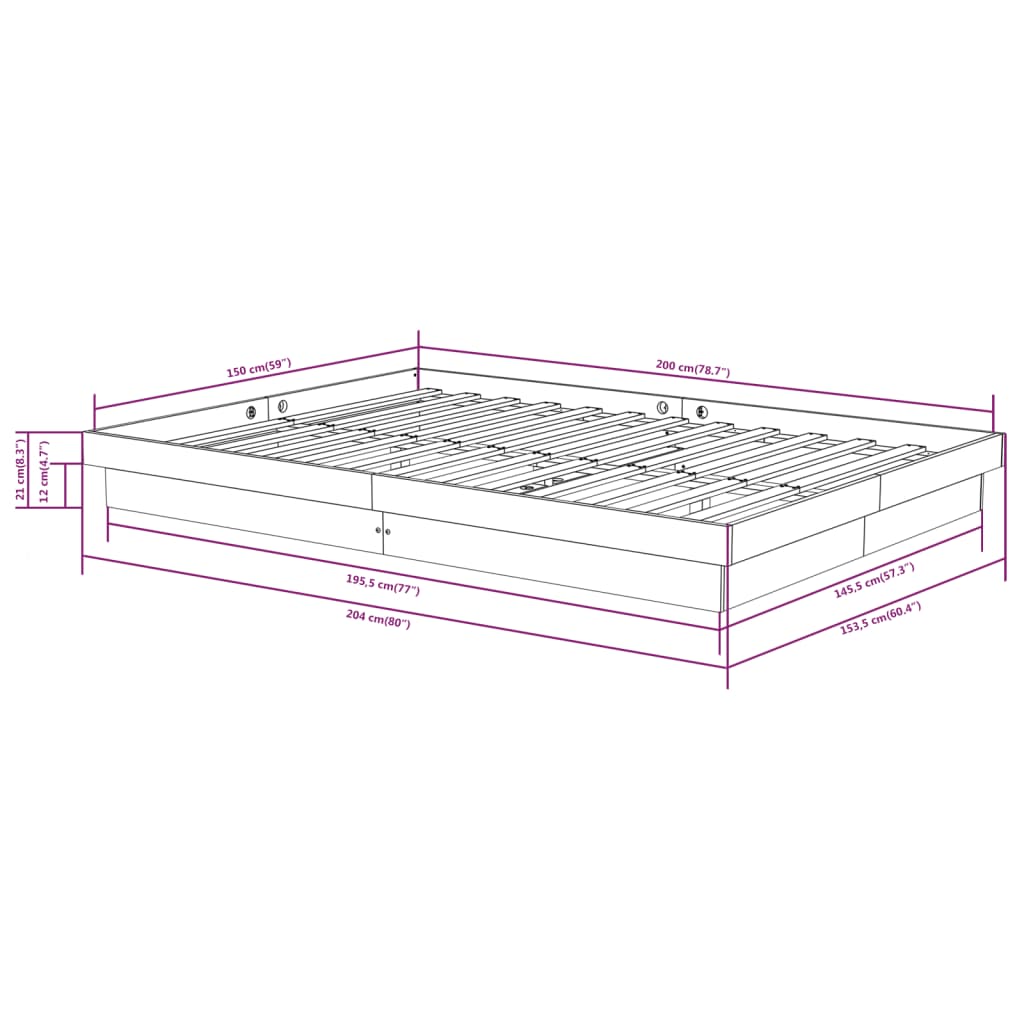 Giroletto Bianco in Legno Massello 150x200 cm King Size | homemem39
