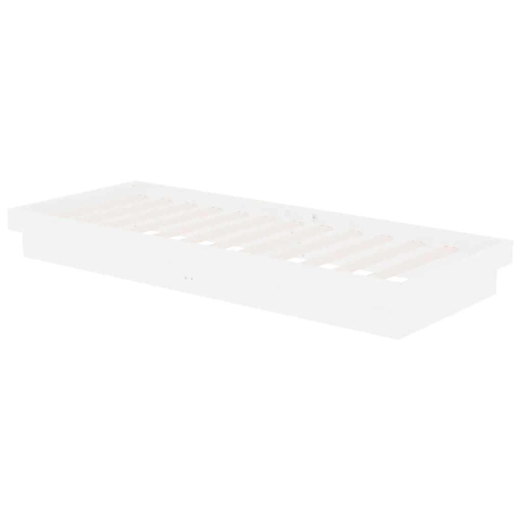 Giroletto Bianco in Legno Massello 75x190 cm Small Single | homemem39