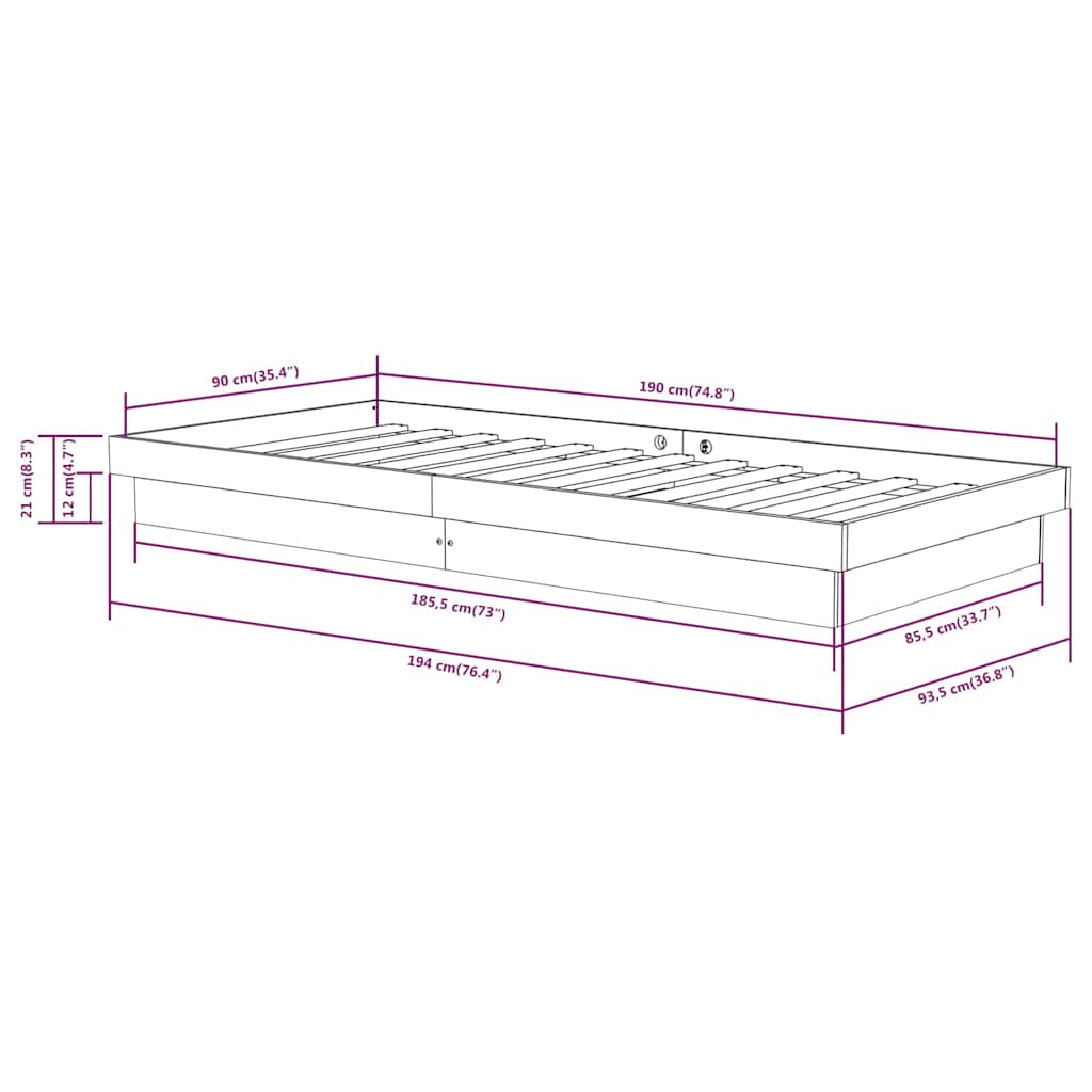 Giroletto in Legno Massello 90x190 cm Single | homemem39