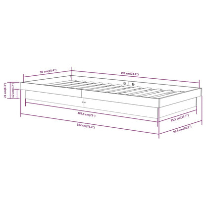 Giroletto Bianco in Legno Massello 90x190 cm Single | homemem39