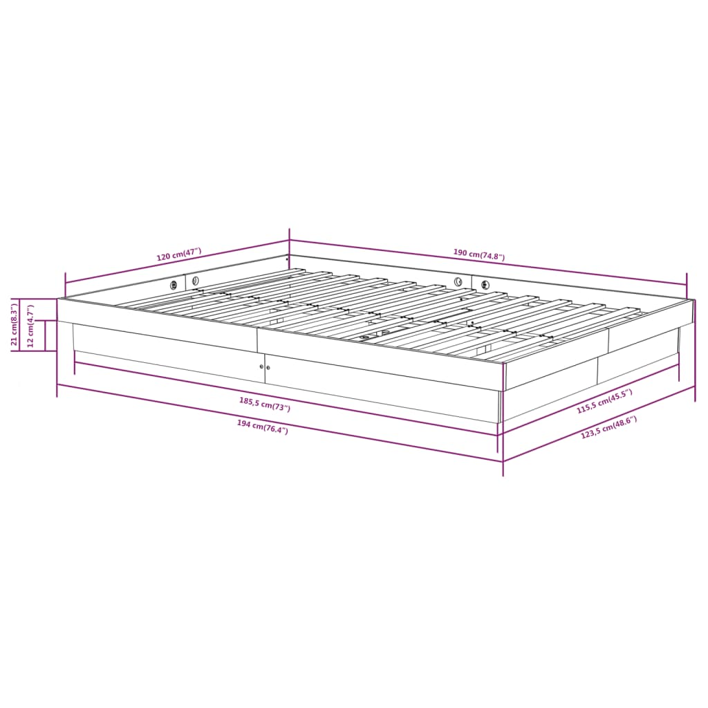 Giroletto in Legno Massello 120x190 cm Small Double | homemem39
