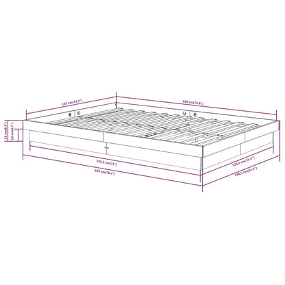 Giroletto Nero in Legno Massello 135x190 cm Double | homemem39