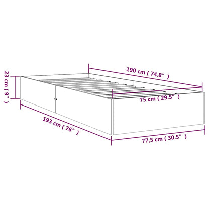 Giroletto Bianco in Legno Massello 75x190 cm Small Single | homemem39