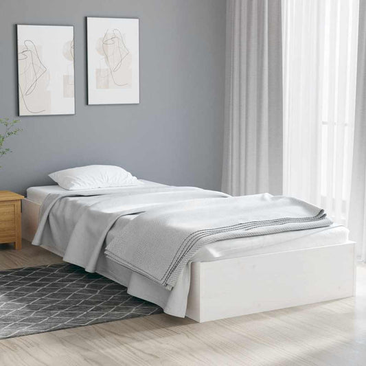 Giroletto Bianco in Legno Massello 75x190 cm Small Single | homemem39