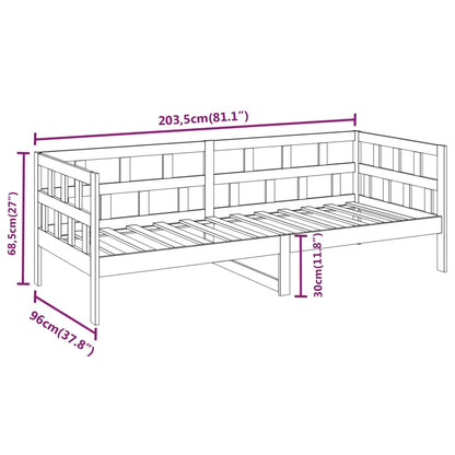 Dormeuse in Legno Massello di Pino 90x200 cm | homemem39