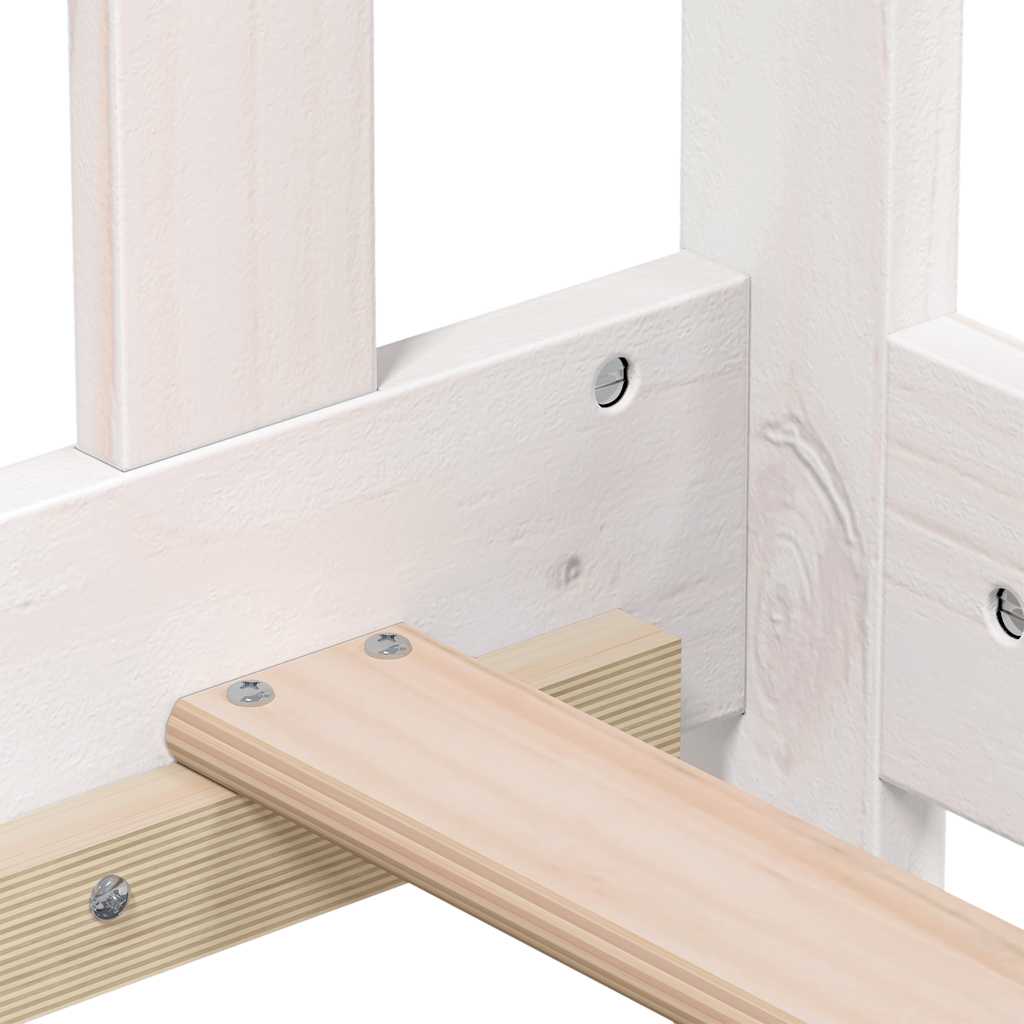 Dormeuse Bianca in Legno Massello di Pino 80x200 cm - homemem39