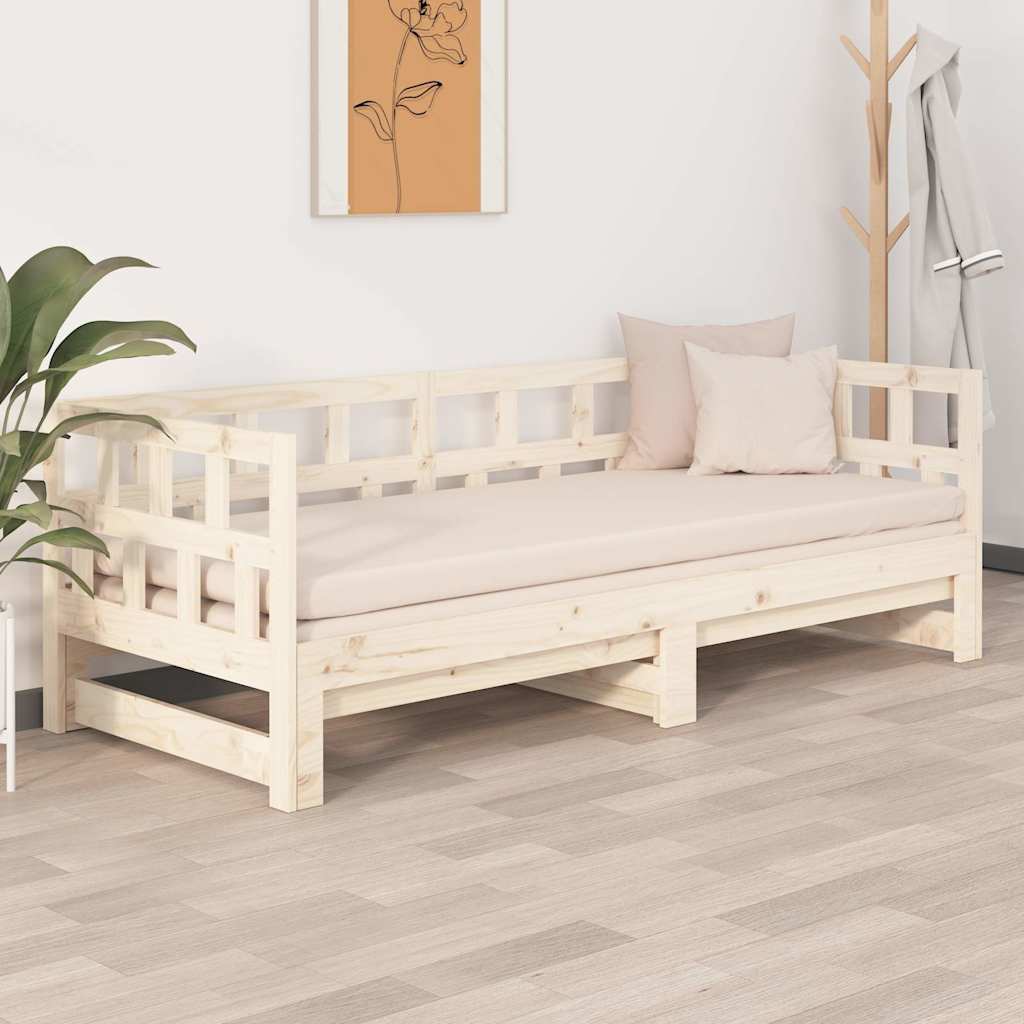 Dormeuse Estraibile in Legno Massello di Pino 2x(80x200) cm