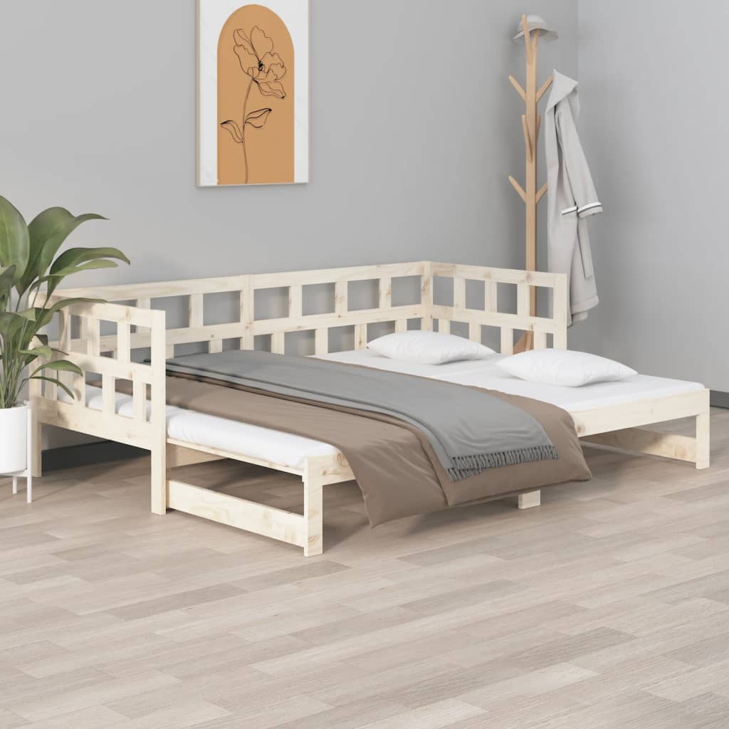 Dormeuse Estraibile in Legno Massello di Pino 2x(80x200) cm | homemem39