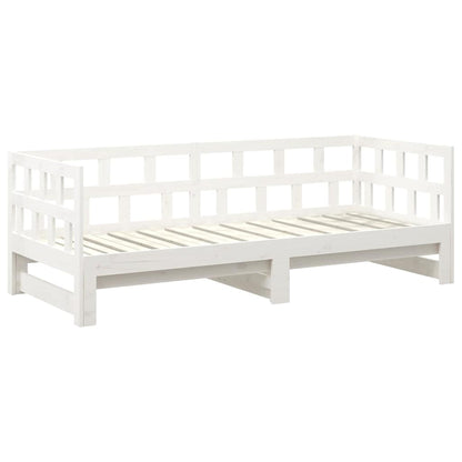 Dormeuse Estraibile Bianca Legno Massello di Pino 2x(80x200) cm