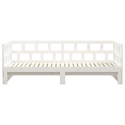 Dormeuse Estraibile Bianca Legno Massello di Pino 2x(90x190) cm | homemem39