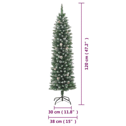 Albero di Natale Artificiale Sottile con Base 120 cm PVC | homemem39