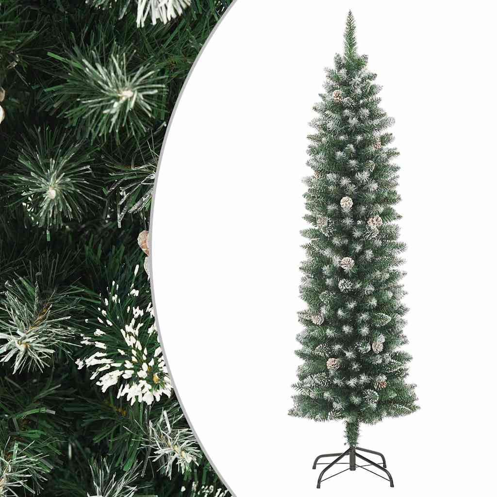 Albero di Natale Artificiale Sottile con Base 180 cm PVC