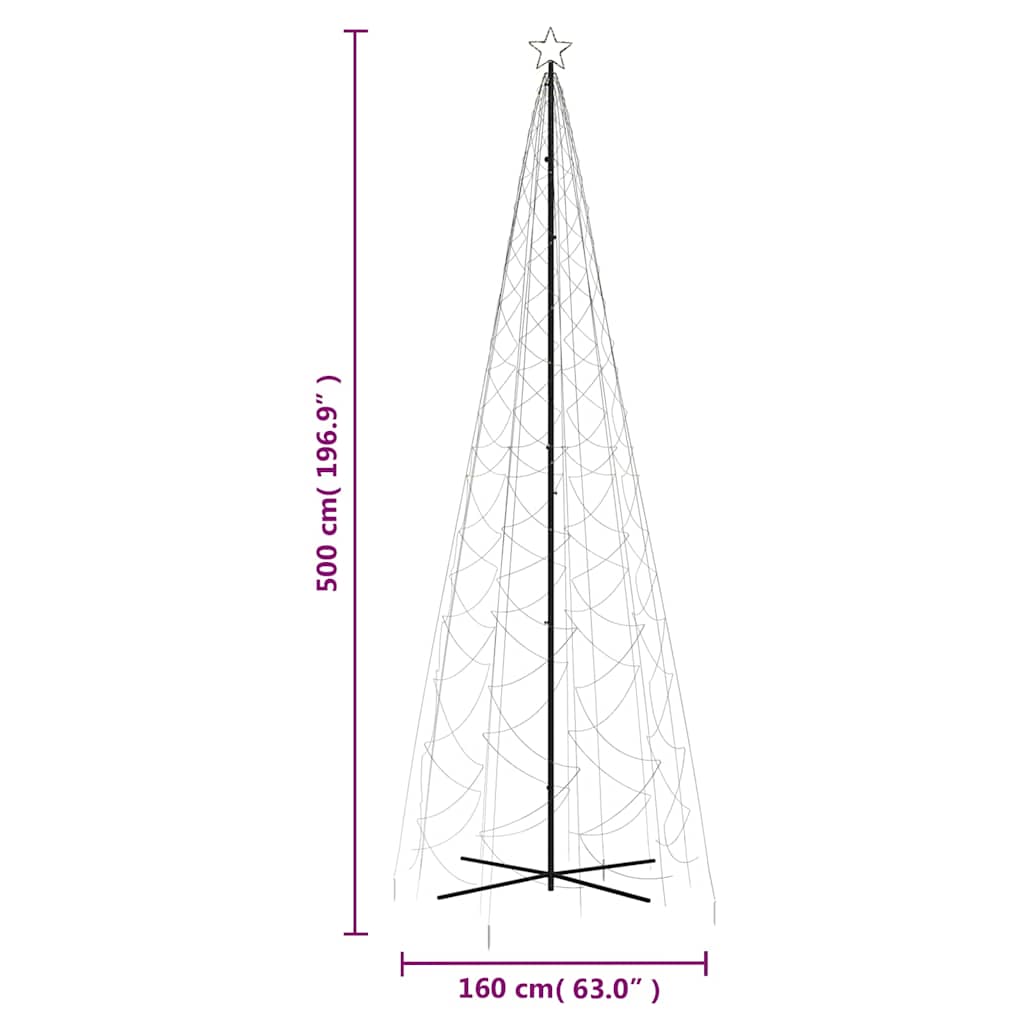 Albero di Natale a Cono Bianco Caldo 1400 LED 160x500 cm - homemem39