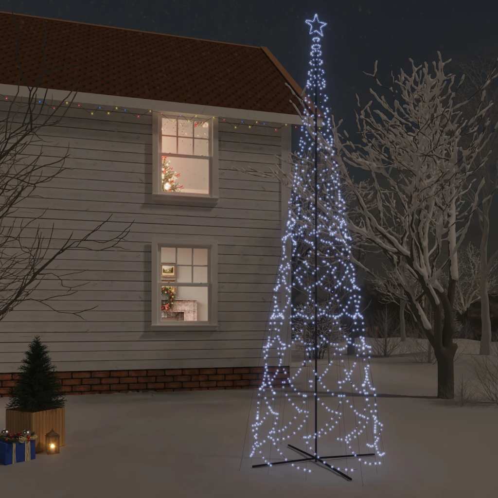 Albero di Natale a Cono Bianco Freddo 3000 LED 230x800 cm - homemem39