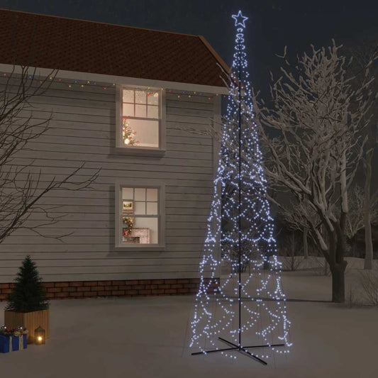 Albero di Natale a Cono Bianco Freddo 3000 LED 230x800 cm - homemem39