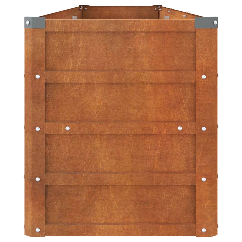 Letto Rialzato da Giardino Ruggine 240x40x45 cm Acciaio Corten - homemem39