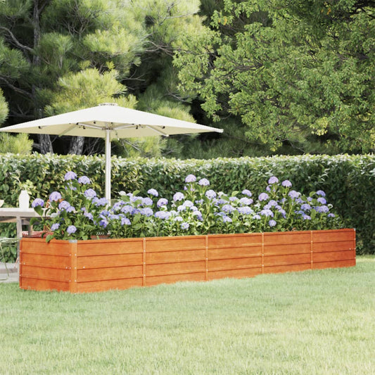 Raised Garden Bed Rust 400x80x45 cm Corten Steel