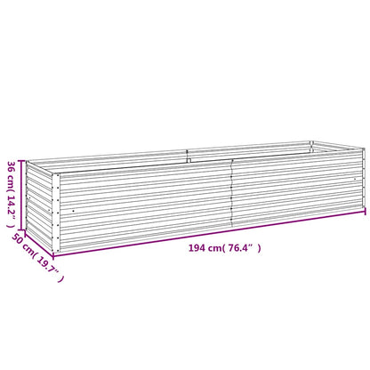 Fioriera Rialzata da Giardino 194x50x36 cm in Acciaio Corten - homemem39