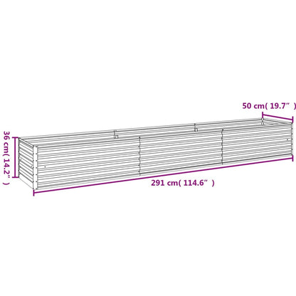 Fioriera Rialzata da Giardino 291x50x36 cm in Acciaio Corten