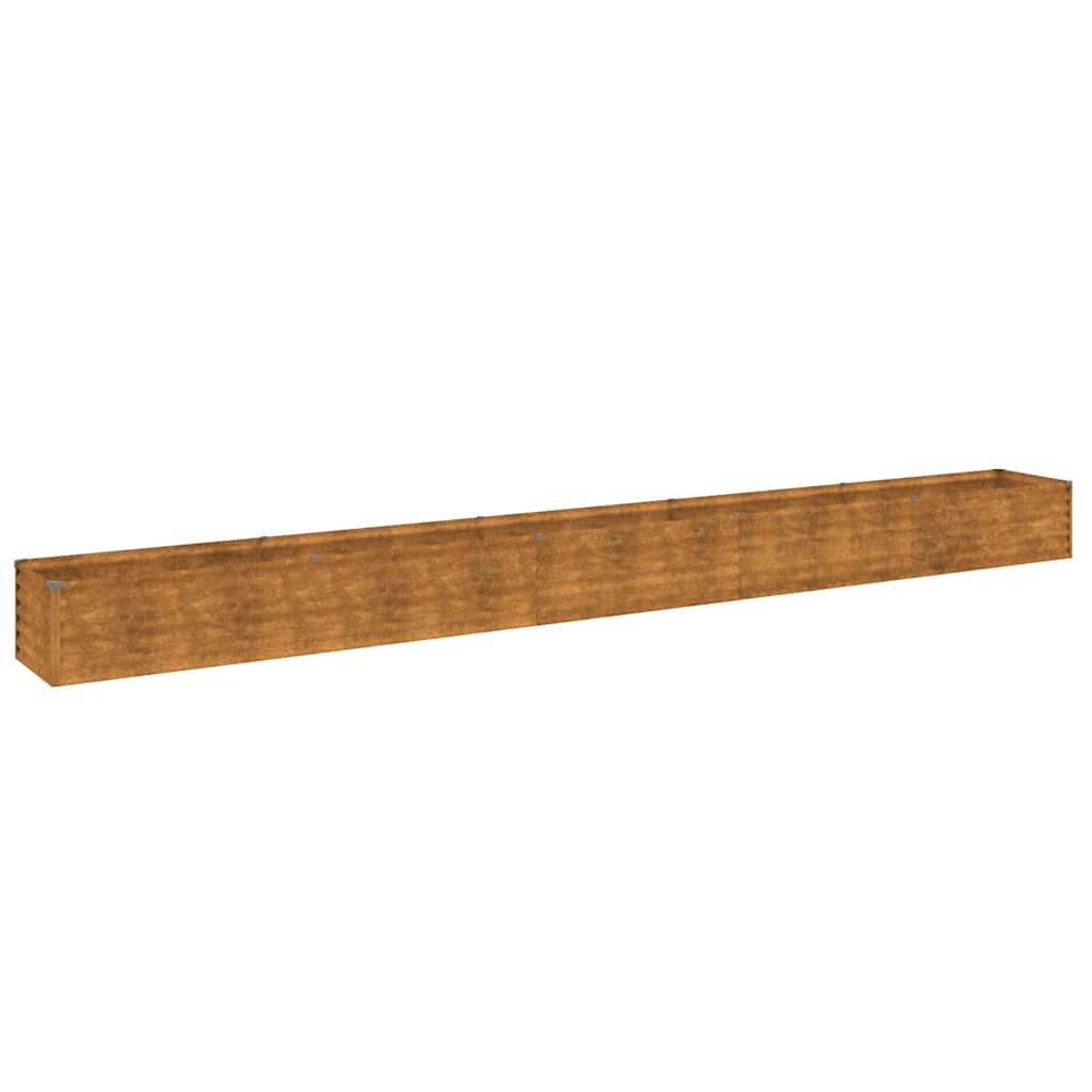 Letto rialzato da giardino 482x50x36 cm in acciaio Corten | homemem39