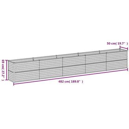 Fioriera Rialzata da Giardino 482x50x69 cm in Acciaio Corten - homemem39