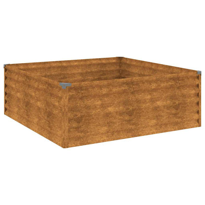 Fioriera Rialzata da Giardino 100x100x36 cm in Acciaio Corten | homemem39