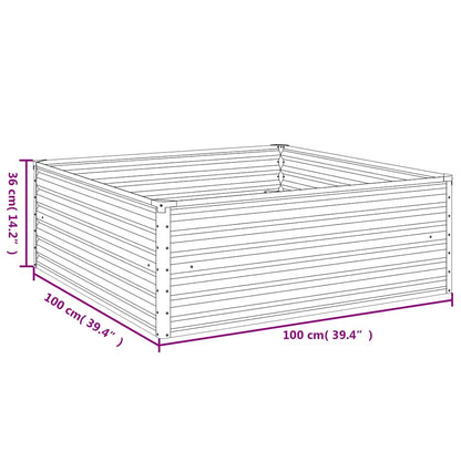 Fioriera Rialzata da Giardino 100x100x36 cm in Acciaio Corten | homemem39