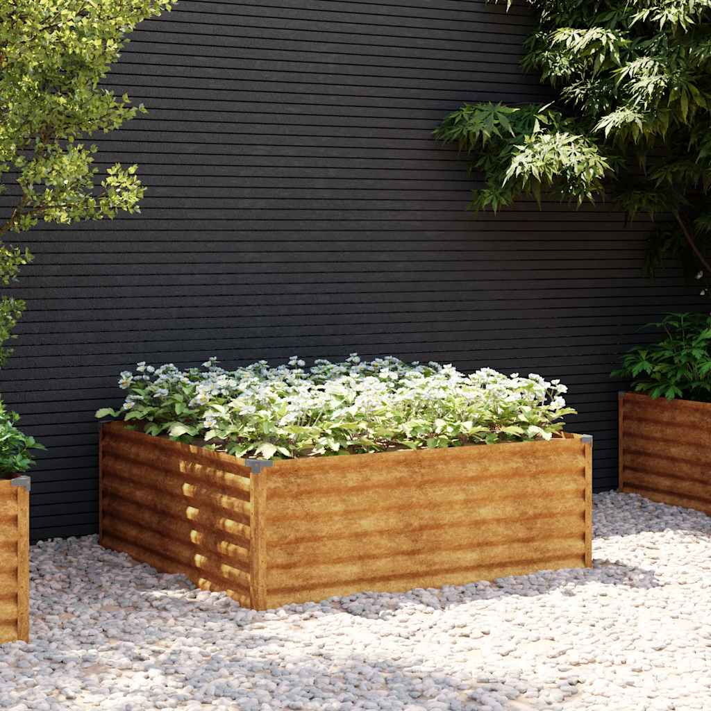Fioriera Rialzata da Giardino 100x100x36 cm in Acciaio Corten | homemem39