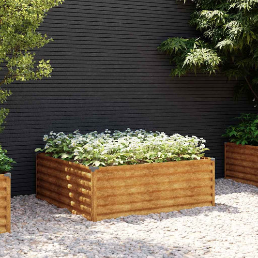 Fioriera Rialzata da Giardino 100x100x36 cm in Acciaio Corten | homemem39