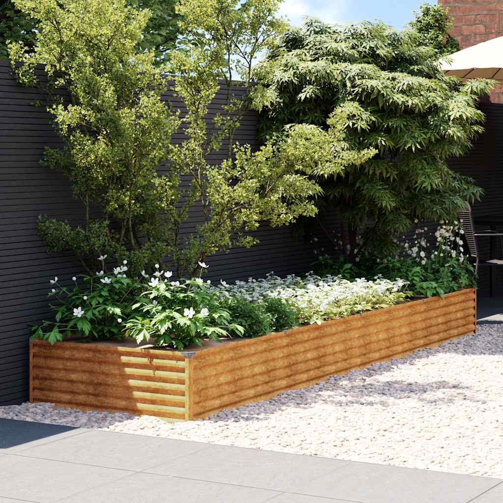 Fioriera Rialzata da Giardino 387x100x36 cm in Acciaio Corten | homemem39