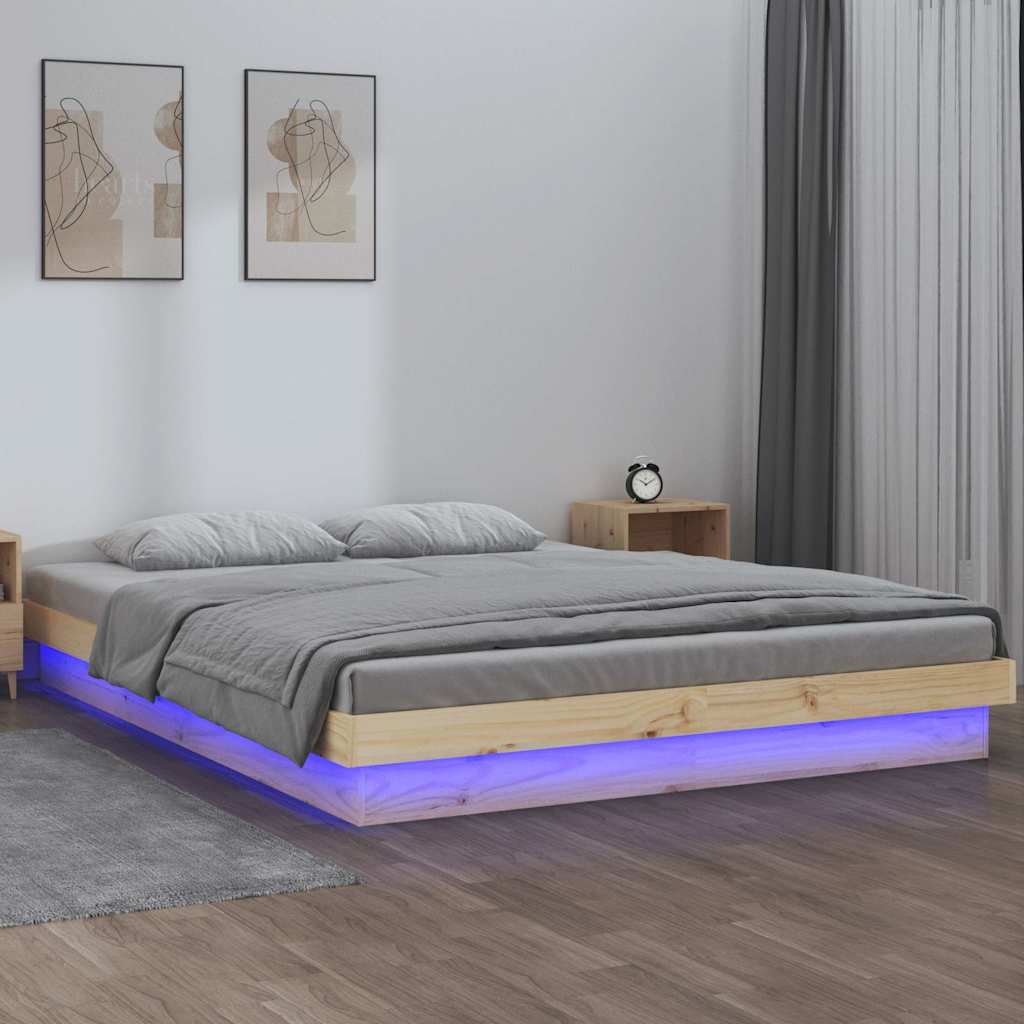 Giroletto LED 135x190 cm Double in Legno Massello