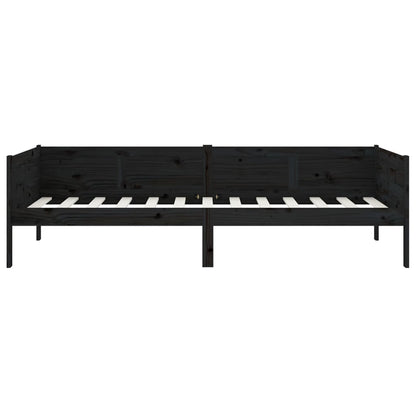 Dormeuse Nera in Legno Massello di Pino 90x190 cm - homemem39