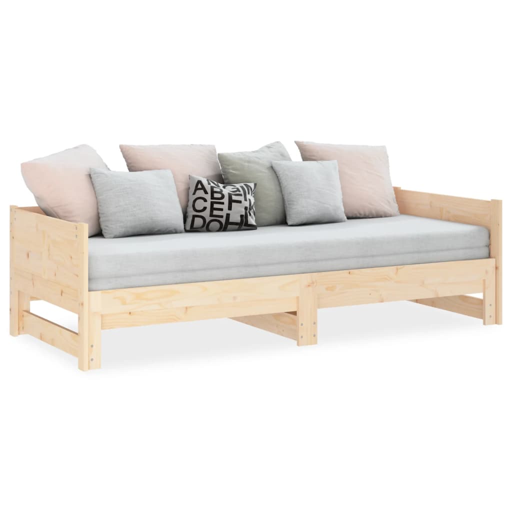 Dormeuse Estraibile in Legno Massello di Pino 2x(80x200) cm | homemem39